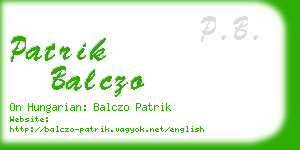 patrik balczo business card